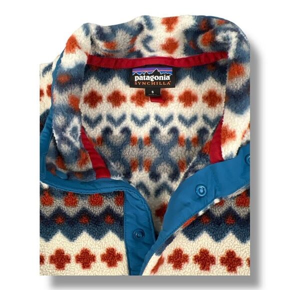 Patagonia Synchilla Snap-T Aztec Print Fleece Pullover Size Small - Picture 4 of 8